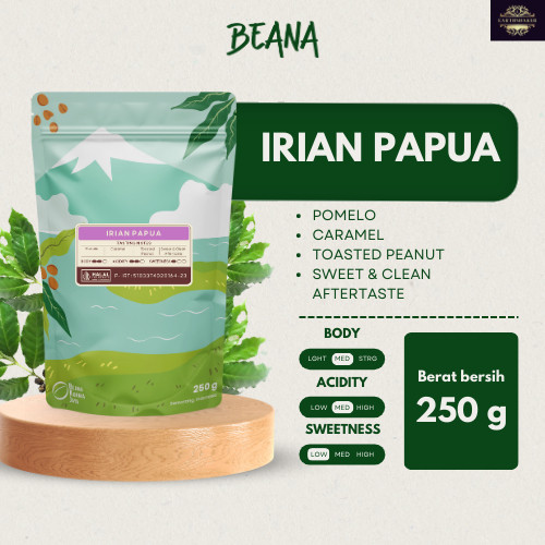 

Papua Irian Arabica Coffee Roasted Beans | Biji Kopi Bubuk 250gr - Beana Roastery Semarang