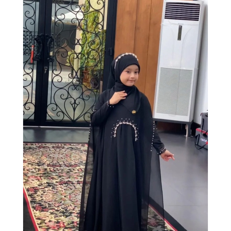 AD76YZ Luna Abaya Kids Gamis Anak Tanggung Perempuan Usia 9 10 11 12 13 14 15 Tahuh  Bahan Ceruty Ba