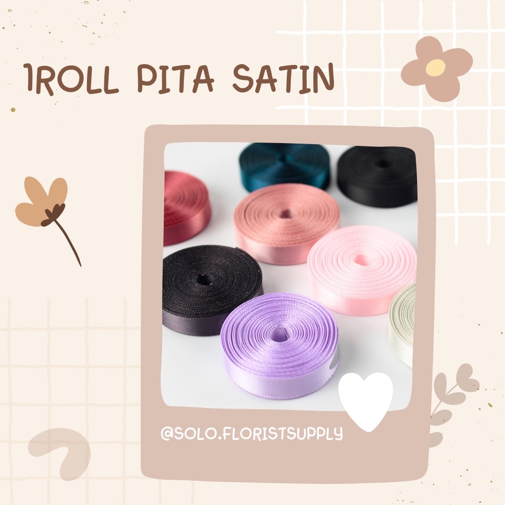 

1ROLL 90YARD PITA SATIN 1CM IMPORT KECIL PREMIUM (ECER PER METER) PITA KADO GIFT BOUQUET BUNGA DEKORASI (PSI-59) PITA SATIN IMPORT DOUBLE FACE UKURAN 1CM PITA HAMPERS PASTEL GLOSSY PITA POLOS PLAIN RIBBON SATIN TALI BUNGA BUKET GIFT BOX HADIAH KADO