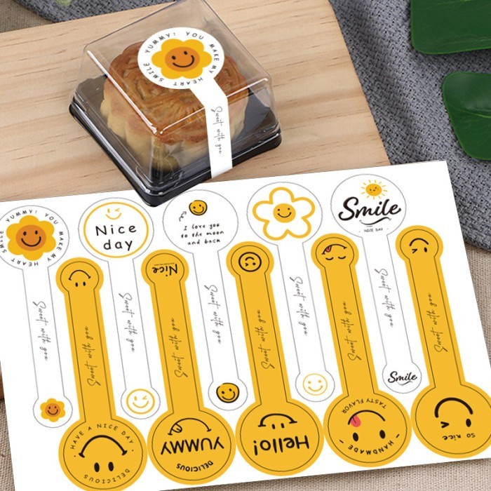 

Stiker Label Thank You SWEET SMILE Sticker TQ Segel Box Kue isi 100pcs