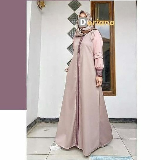 Gamis Lurik Dress Muslim Wanita Casual Modern | Madelief Dress Dusty Pink