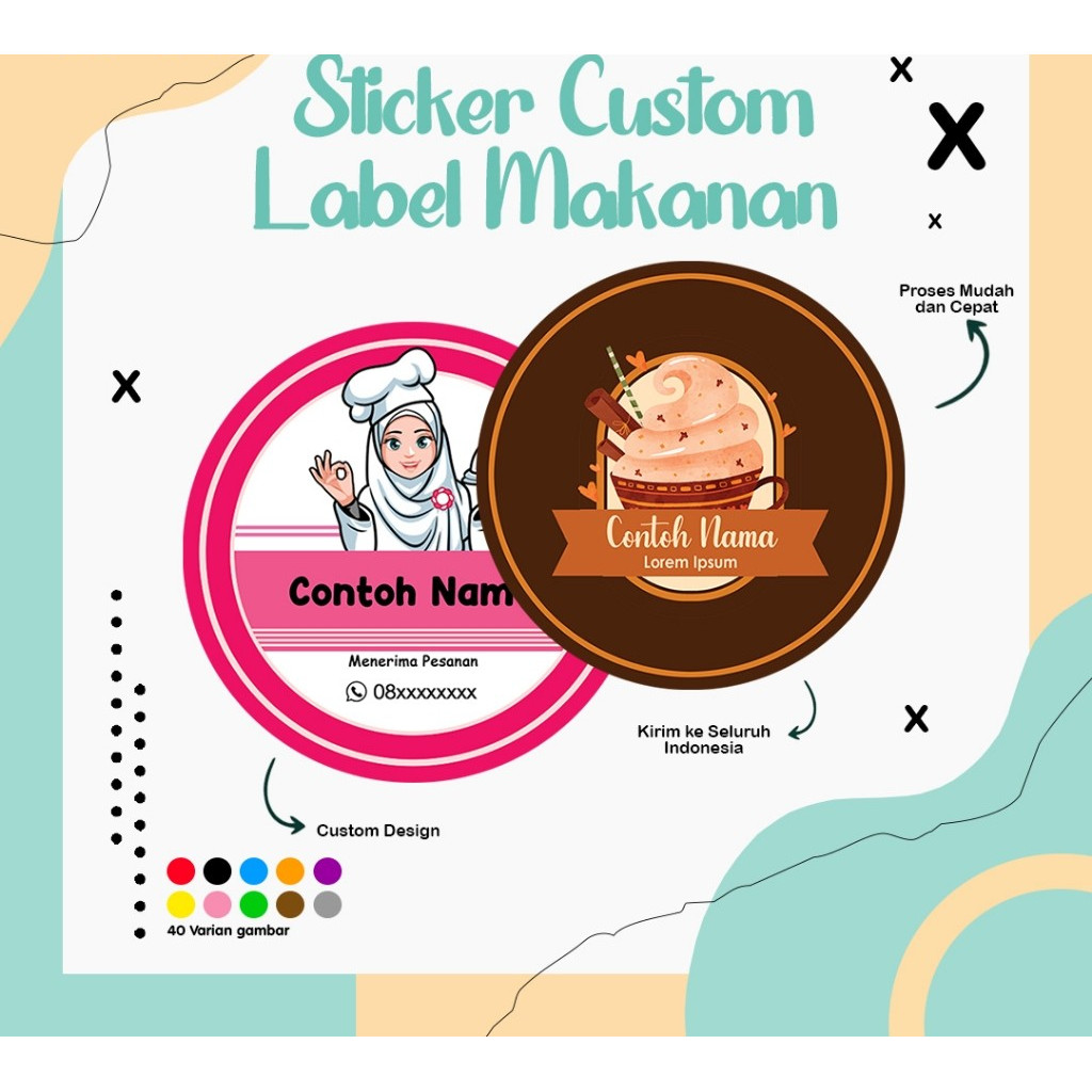 

[BACA DESKRIPSI] CETAK STIKER LABEL KEMASAN / STICKER CUSTOM BULAT LOGO LABEL MAKANAN KUE CATERING KOTAK MAKAN BOTOL MINUM /CETAK STICKER FOTO DESAIN SENDIRI