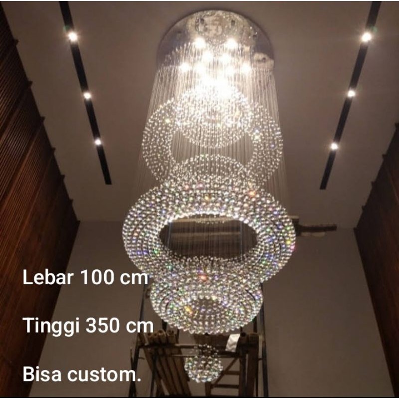 Lampu hias plafon Lampu void Lampu kristal  model donat trap lampu void L4741