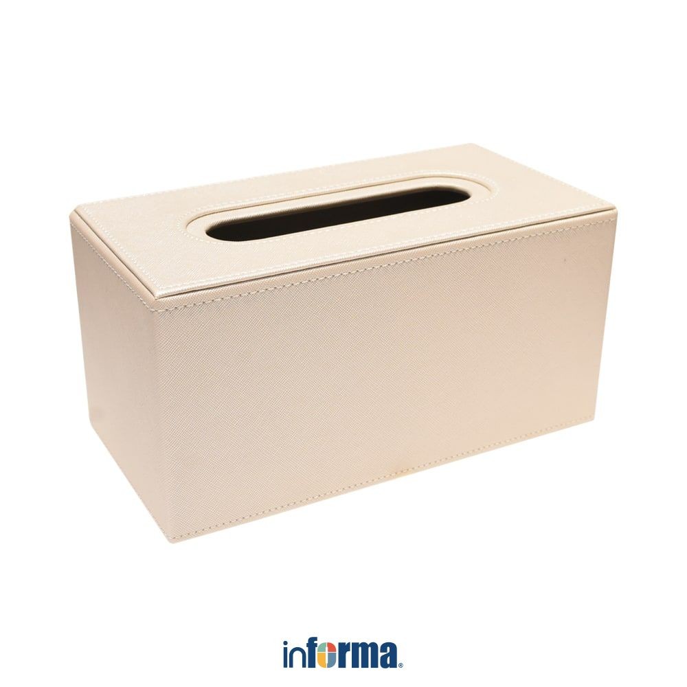 Informa Kotak Tisu Kulit - Pearl Tissue Box Holder Tempat Tisu Aesthetic Wadah Penyimpanan Tisyu Per