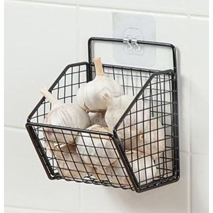 Rak Gantung Dapur 1 Sekat Stainless Tempel Dinding - Keranjang Rak Dapur Tempel Dinding 1 Sekat