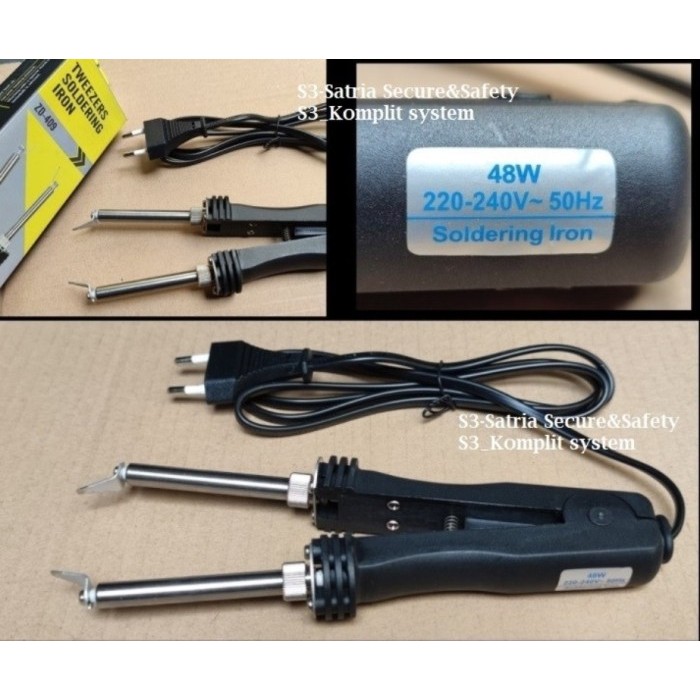 Tweezer Solder cabang 2 Mata Double Jepit IC SMD LED Dobel