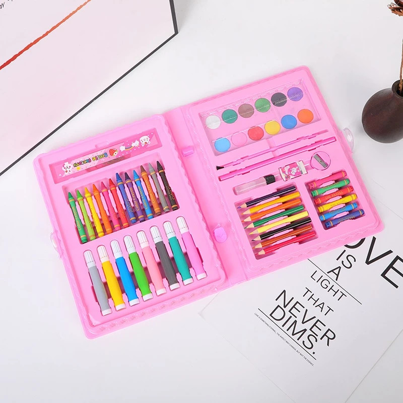 

(GS)Drawing Set 68Pcs Oil Pastel Crayon 68 IN 1 Set Krayon Mewarnai dan Melukis Lengkap dengan Cat Air Alat Mewarnai Anak Anak Bentuk Koper