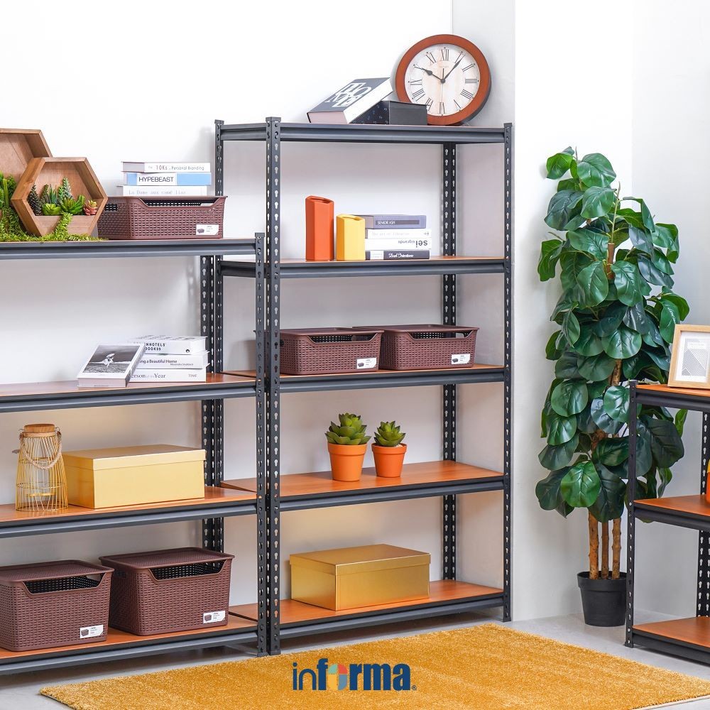 Informa Isley Rak Metal 5 Tingkat - Hitam Organizer Serbaguna Tempat Simpan Barang Multifungsi Rak S