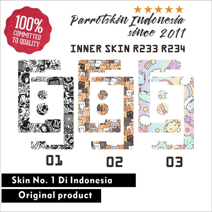 

Garskin Skin Sticker Inner R 233 R 234 Doodle Panel Back Bisa custom