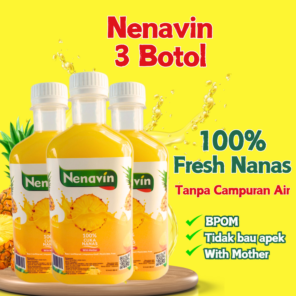

Nenavin Cuka Nanas Original With Mother Paket 3 Botol
