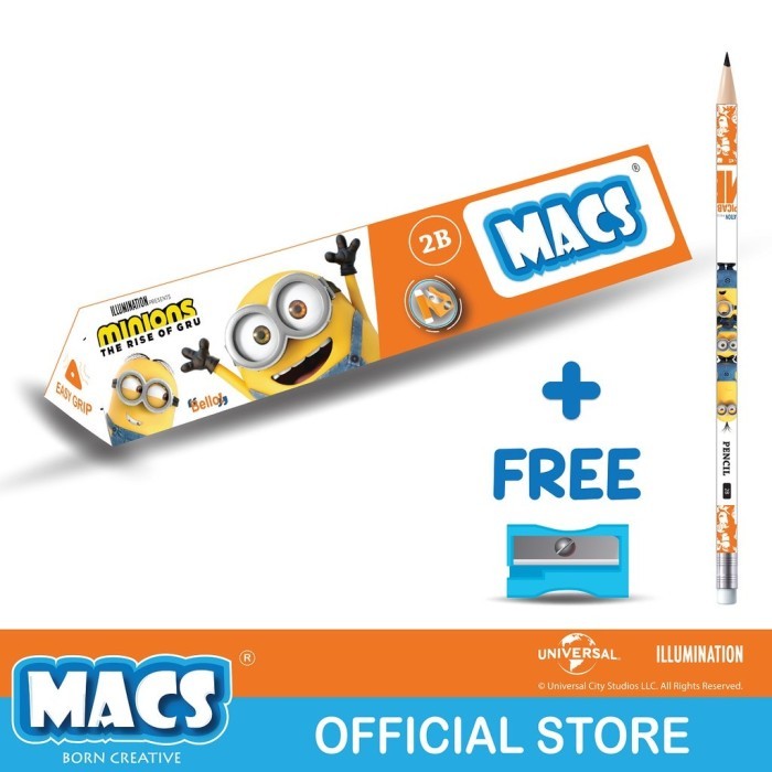 

Pensil 2B MACS Segitiga MINIONS Pencil Triangel Free Rautan - Lusinan - MACS PENSIL 2B -, MINIONS
