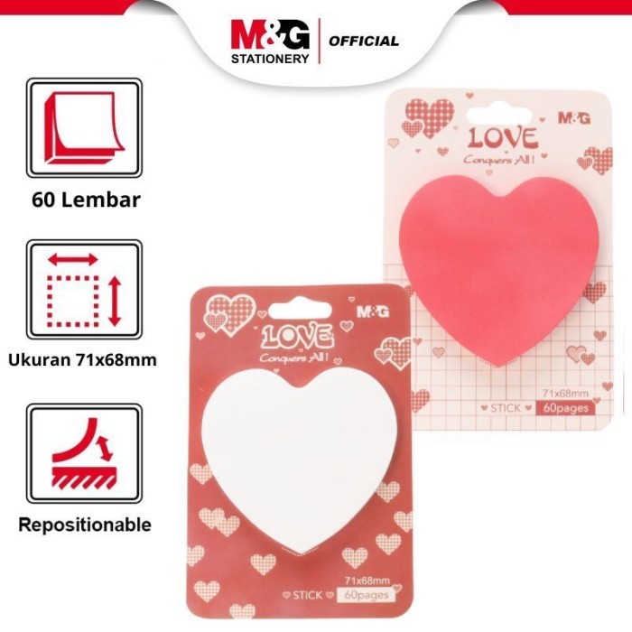 

Memo Stick M&G Motif Love ASS33V174 Ukuran 3x3 Inch YD-944 Kertas Memo Warna Heart 60 Lembar - M&G, MMS ASS33V174 LOVE