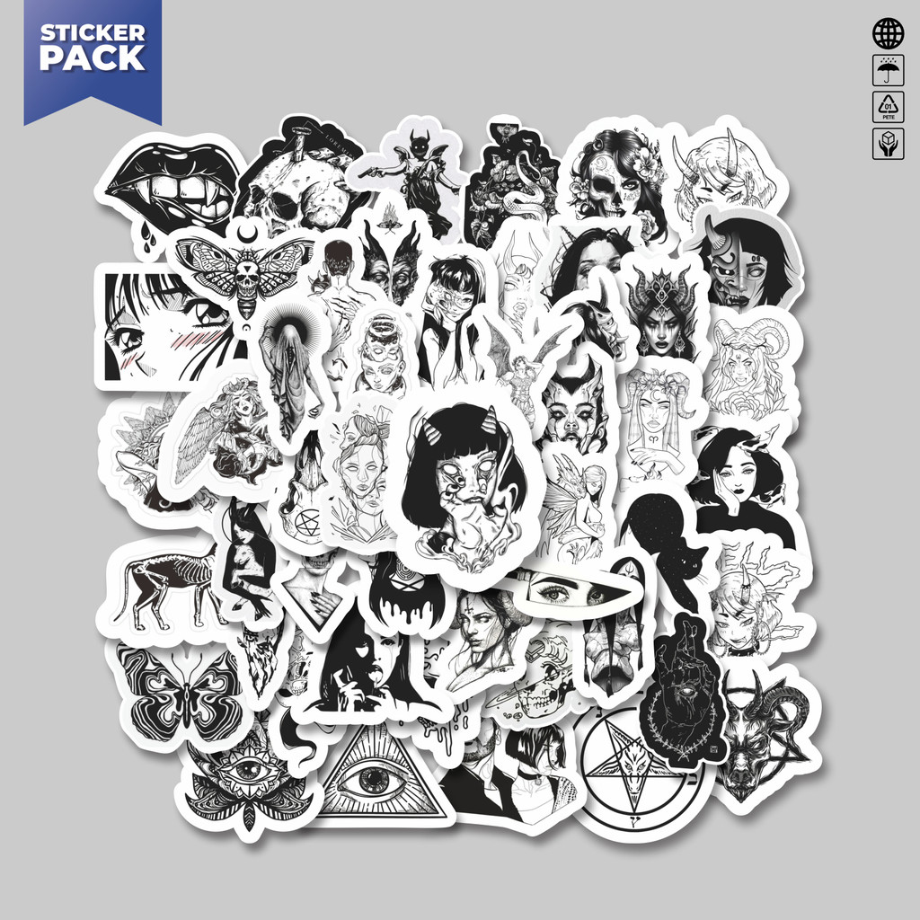 

[100PCS]Stiker Pack Stiker Horor Random Versi 2 Aesthetic Vinyl Anti Air Dekorasi Sticker Laptop Buku Journal Koper Helm Casing HP Gitar Helm Skateboard