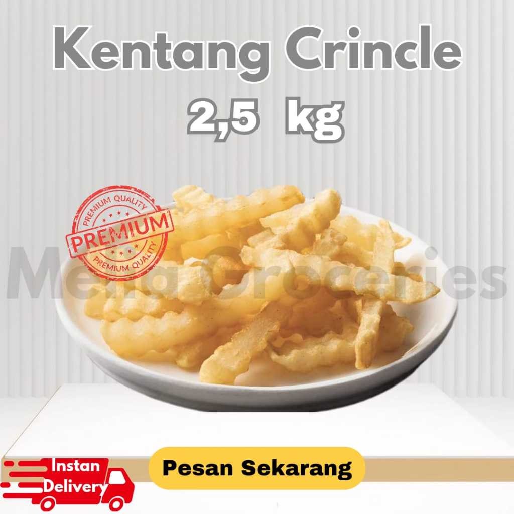 

AVIKO Crinkle Cut 2,5 Kg 12mm Grade A / Kentang Goreng Beku / French Fries / Kentang Gerigi