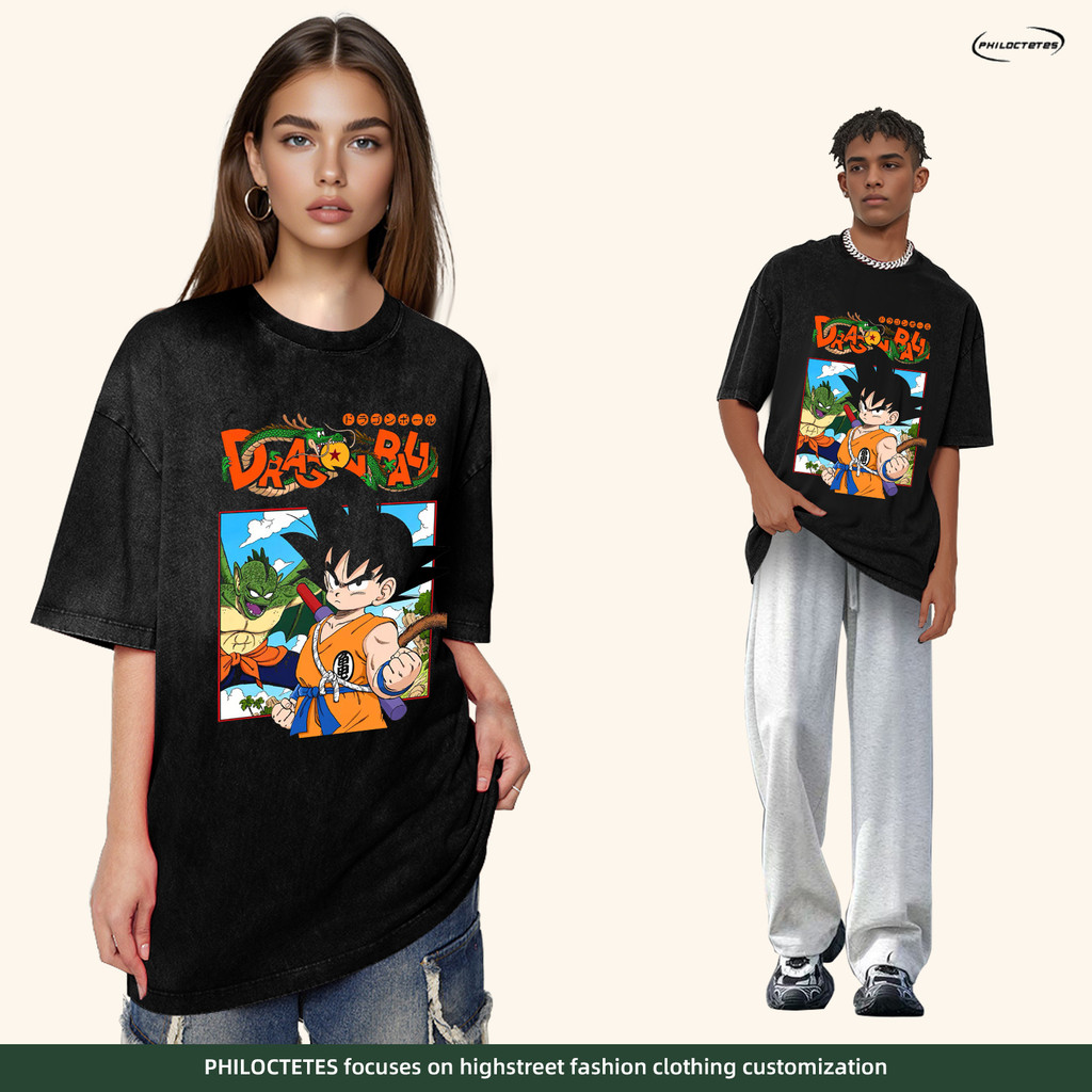 Kaos Baju Distro Jepang DRAGON BALL Kerah Bulat Tshit Pola khusus Lengan pendek Pria dan wanita