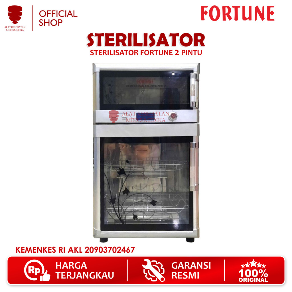 Sterilisator Kering Fortune 2 Pintu Alat Steril Sterilizer Instrument Medis