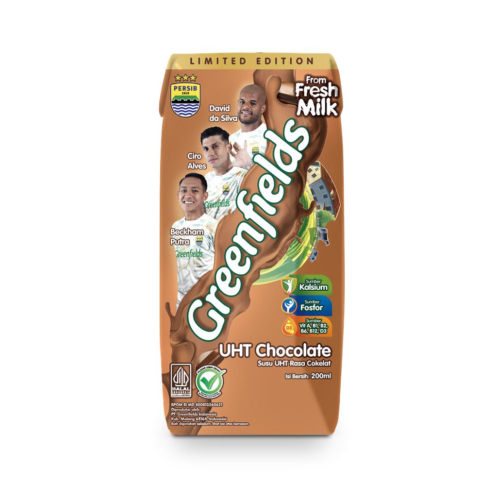 

Greenfields UHT Chocolate 200 mL Persib - Susu UHT Small Pack Cokelat