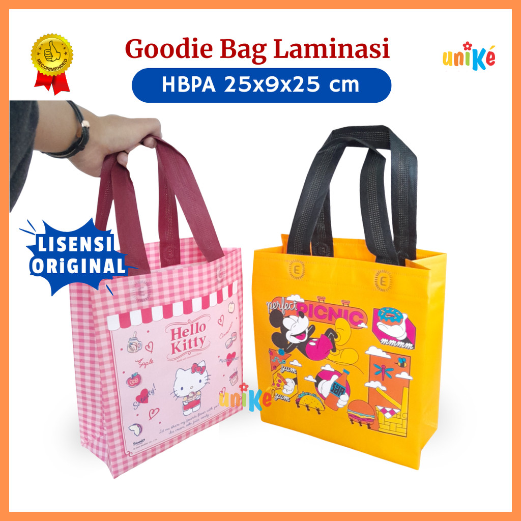 

Tas Goodie Bag Ulang Tahun Anak HBPA Laminasi 25x9x25 Karakter LISENSI Bingkisan Snack Ultah