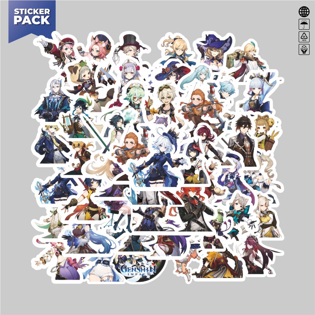 

[100PCS]Stiker Pack Stiker Anime Full Genshin Impact Versi 2 Aesthetic Vinyl Anti Air Dekorasi Sticker Laptop Buku Journal Koper Helm Casing HP Gitar Helm Skateboard