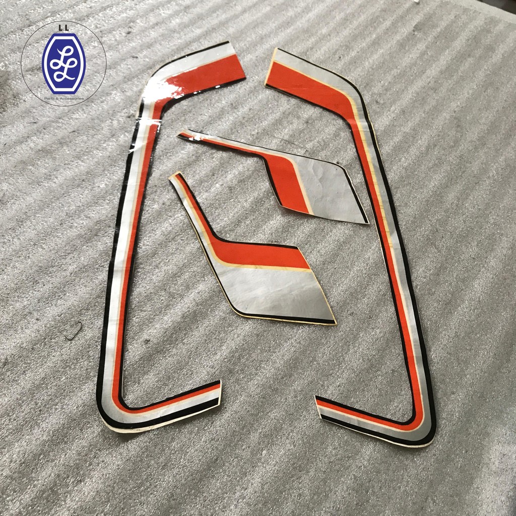 STICKER/STRIPING HONDA CB K5 K3/HONDA CG 110/SILVER ORENGE/MERAH HITAM