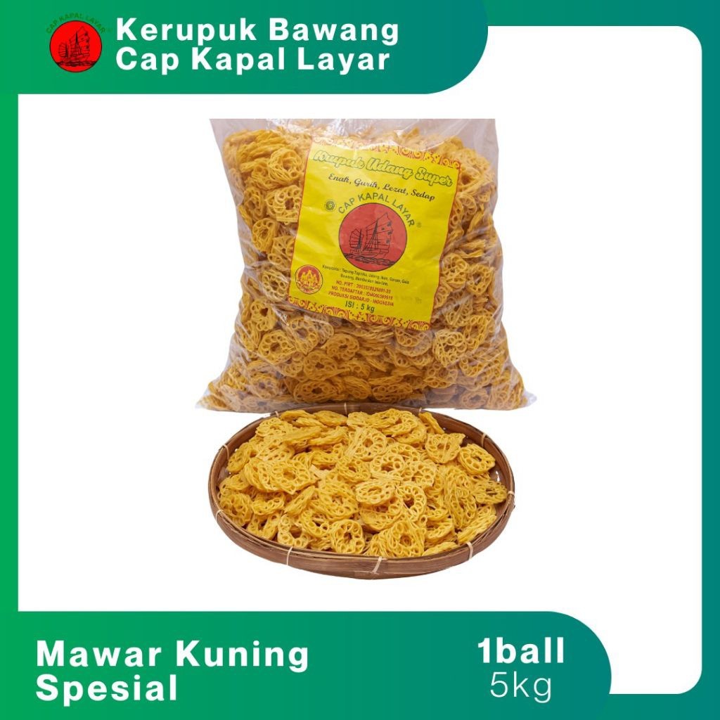 

NEW Kerupuk Mawar Spesial Cap kapal Layar Gurih & Renyah 5 kg/ ball PREMIUM