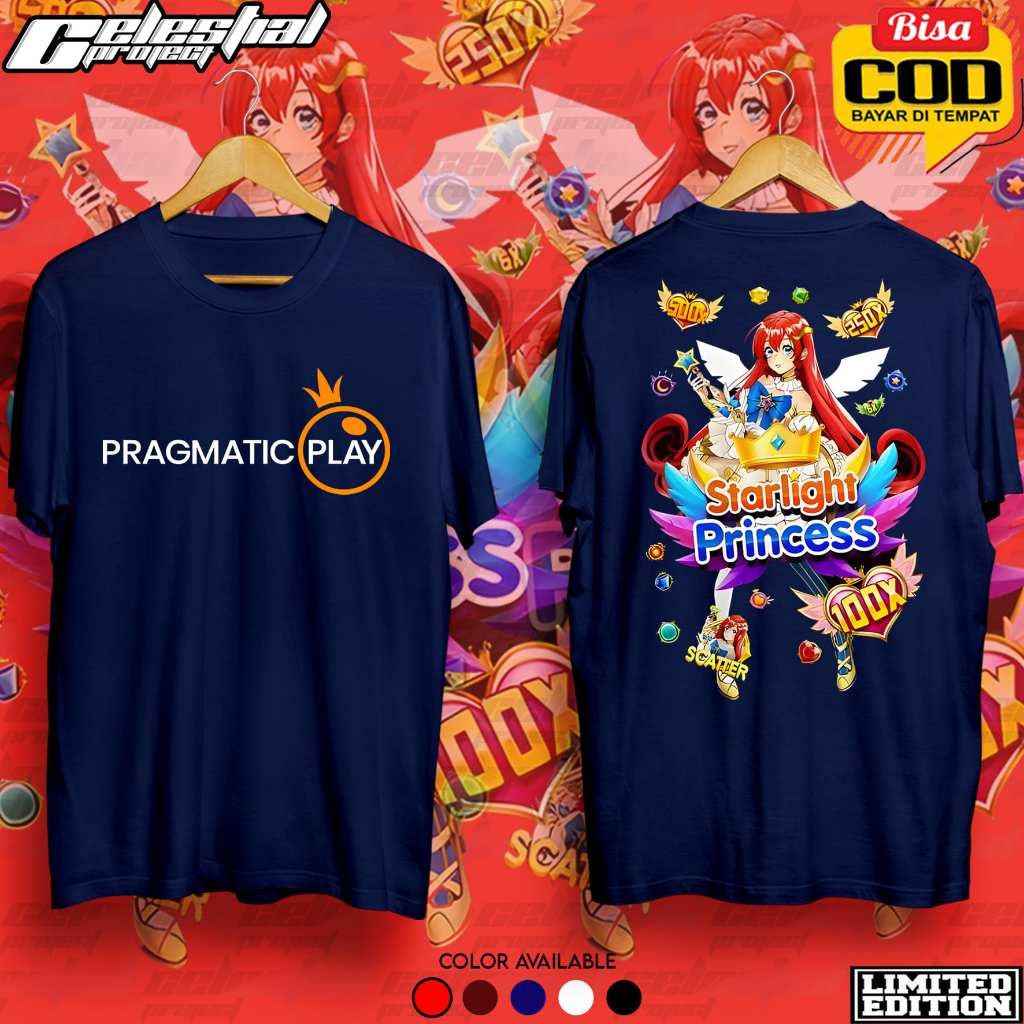 Kaos distro pragmatic play princess , baju slot princess , atasan pria