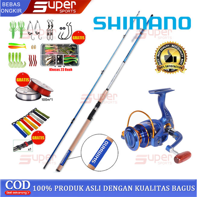 【5 Buah Set】SHIMANO Carbon Spinning Rod 1.8-3.0m Ultralight Fishing Rod Combo SET Joran Pancing mura