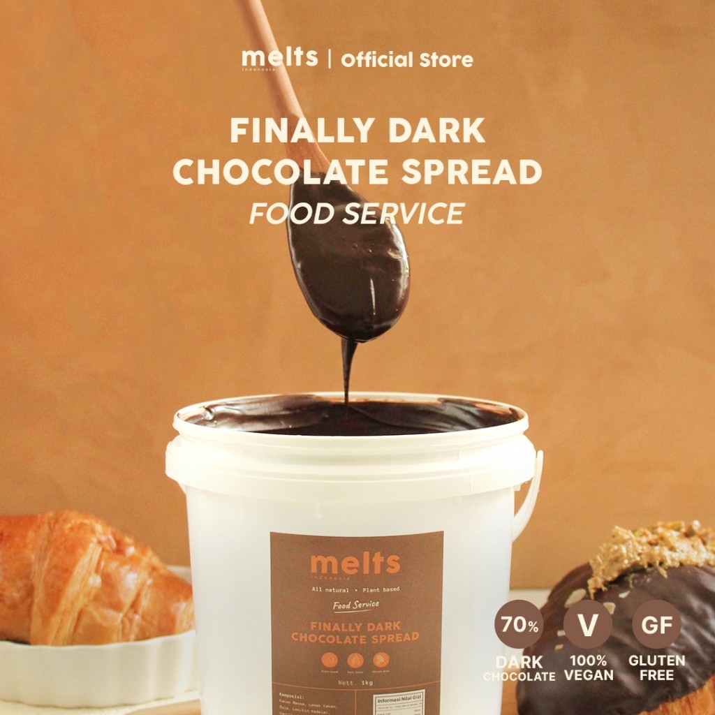 

Melts Food Service Finally Dark Chocolate spread selai coklat Kiloan 1 kg untuk Baking dan bahan Kue