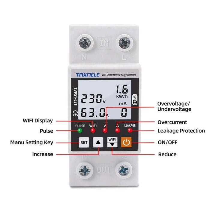 Promo MCB ELCB Wifi Smart Tuya Energy Listrik Meter KWH Protector Switch terlaris