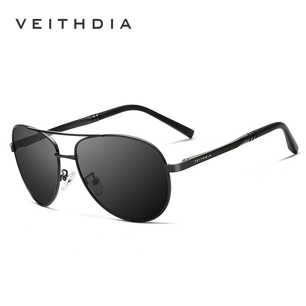 VEITHDIA Kacamata Aviator ORIGINAL Polarized kaca mata hitam anti Sinar UV Matahari Polaroid 1306