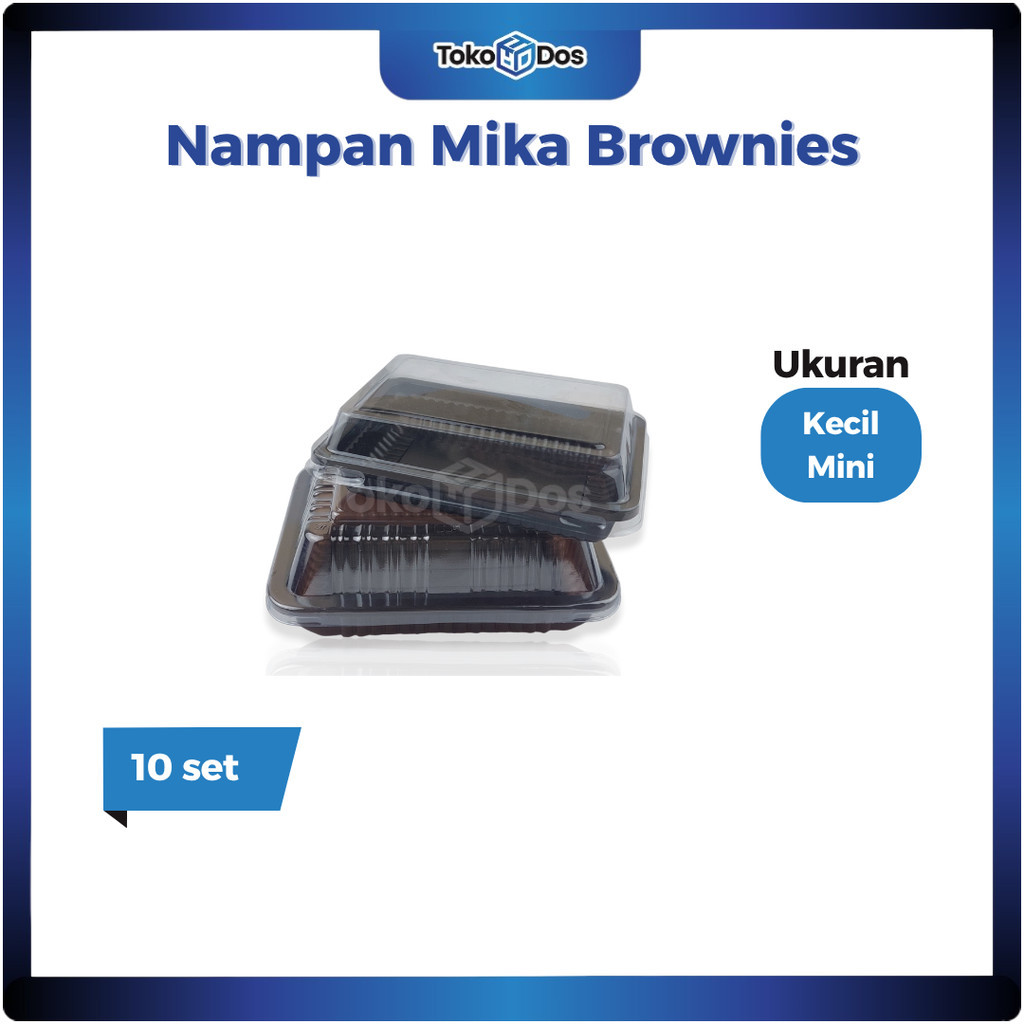 (10 set) Set Nampan Tutup Mika Plastik Untuk Brownies Kue Merk LUX Kecil Mini