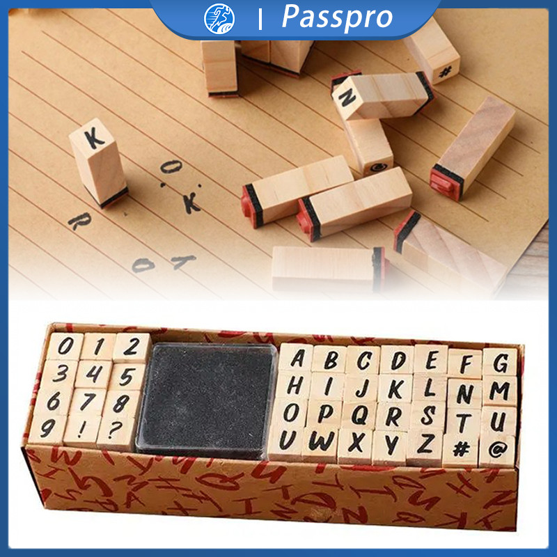 

Isi 40 Vintage Wooden Box Alphabet Number Stamp Cap Wooden Stamp Alphabet Number Set