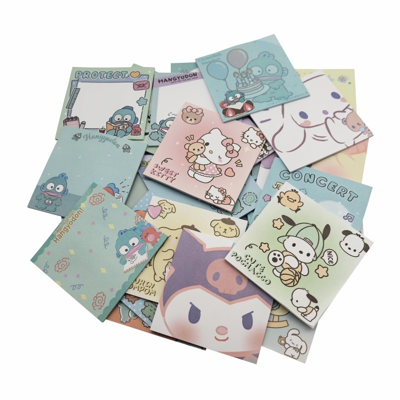 

Anime Sanrio Hello Kitty Hangyodon Cute Square Cartoon Student Portable Tearable Sticky Notebook, Note Pad, Office Message Paper