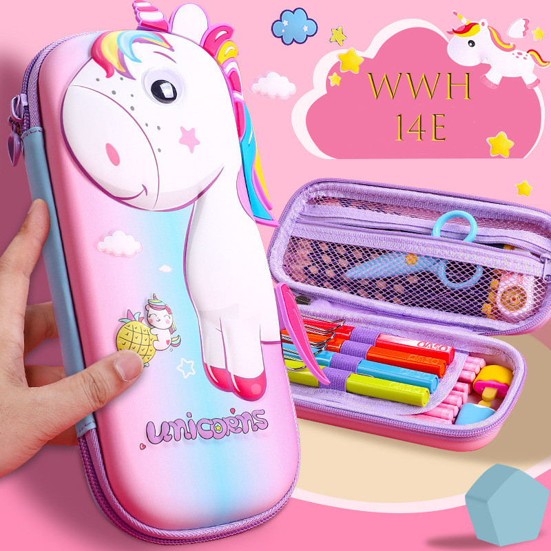 

WWH14E Tempat Kotak Pensil EVA Jambul 3D Sekolah DELUXE School Pencil Bag Box TKM