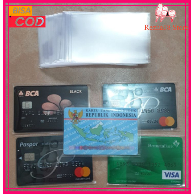 

R18 (10pcs) Sampul Cover TRANSPARAN Kartu ATM, KTP, SIM Plastik Pelindung transparan