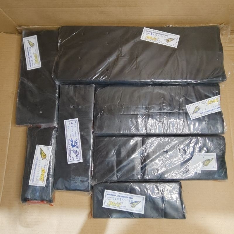 

polybag tersedia 7 ukuran, isi per bungkus 100pcs