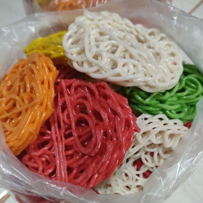 

GRATIS PACKING - kerupuk mawar besar mentah warna warni mawar 500g