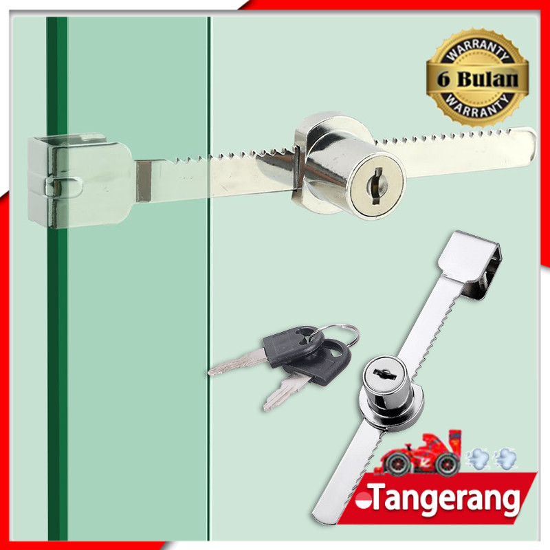 Kunci Etalase Kaca Paduan Seng / Kunci Sliding Geser / Kunci Sliding / Kunci Etalase Kaca Geser