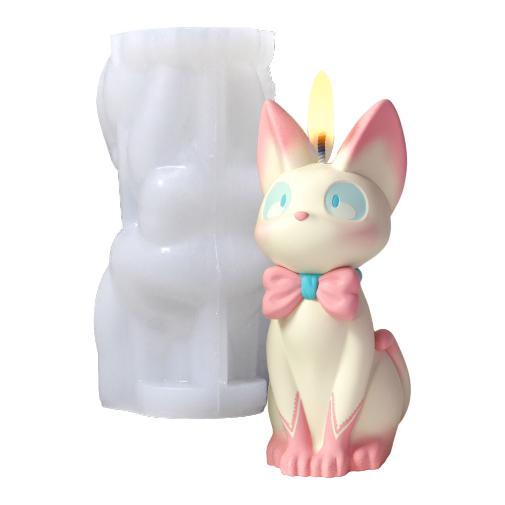 

S0211 3D Cat Shape Silicone Mold Candle Wax Craft DIY Epoxy Resin Casting Molde Velas Silicona Cute Pet Ornament Molde Para Yeso