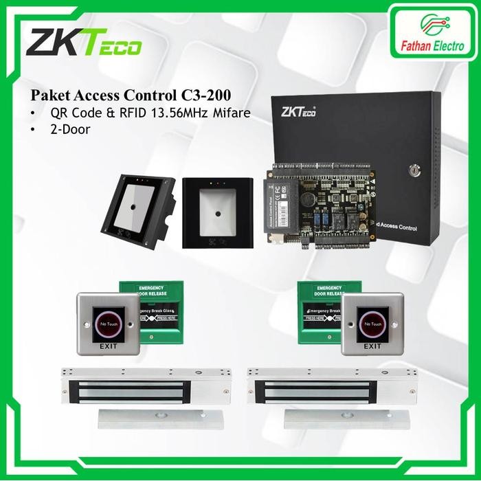 

Paket Access Control ZKTeco C3-200 with QR Code Reader