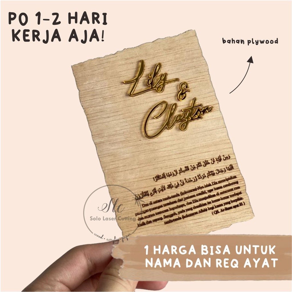 kayu ukir model kertas vintage CUSTOM NAMA cutting akrilik hiasan mahar anggrek phalaenopsis MAHAR A