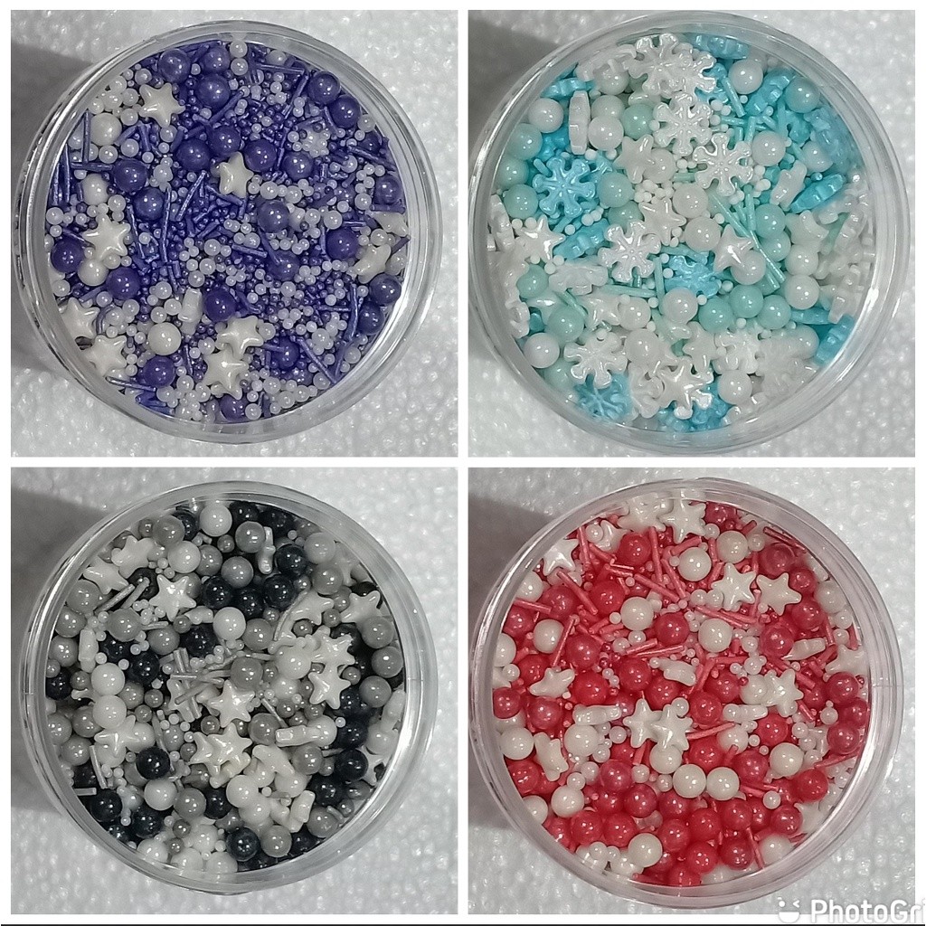 

*KA* SPRINKLE MIX BINTANG / TRIMIT / MUTIARA HIASAN KUE KEMASAN 30 GRAM NEW