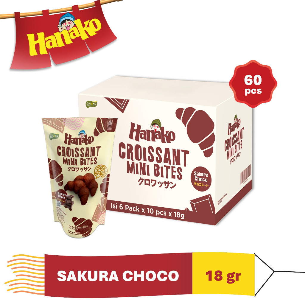 

Hanako Snack Croissant Mini Bites 18 gr Karton (GROSIR)