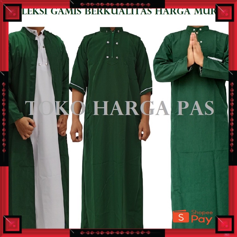 [PREMIUM ORIGINAL] Gamis Pria Hijau - Jubah Pria Hijau - Gamis Shalat Pria