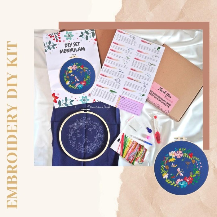 

BIG SALE -DIY KIT menyulam floral/ DIY embroidery KIT 111