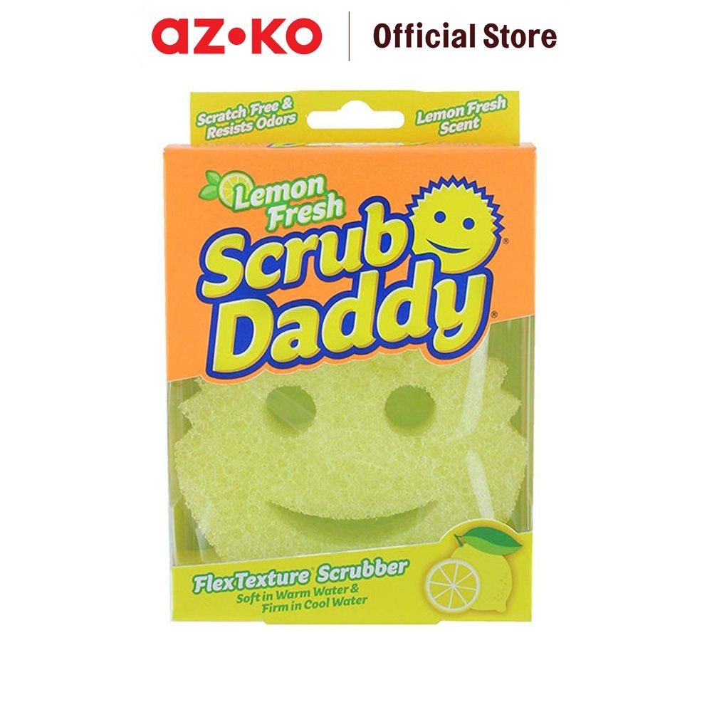 AZKO Scrub Daddy Spons Pembersih Lemon Fresh - Hijau Spons Cuci Busa Bersih Sponge Serbaguna Pad Cuc