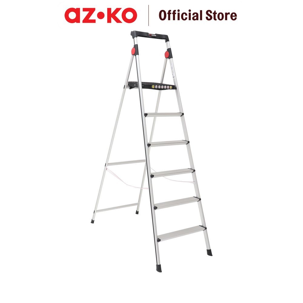AZKO Fixsteps Tangga Lipat Aluminium American Type 6 Step Multifunction Household Ladder Perlengkapa