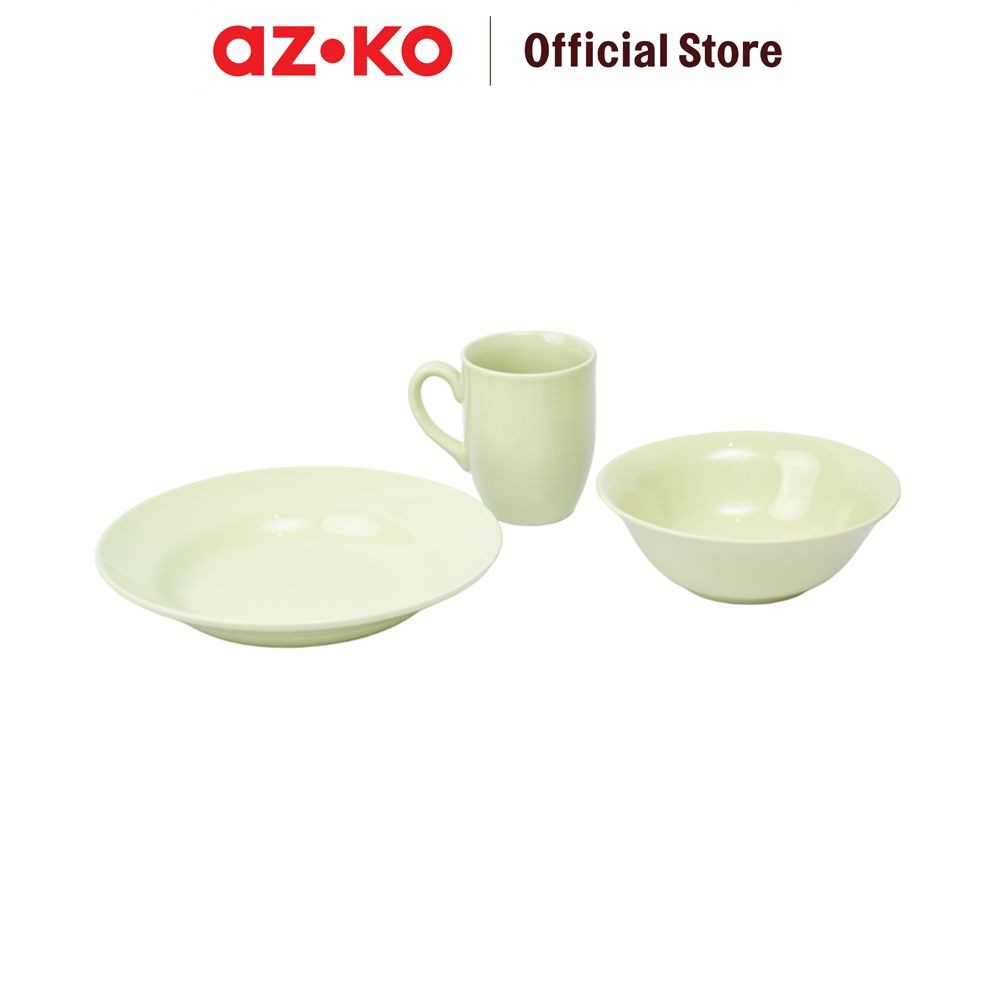 AZKO Delicia Set Farbe Perlengkapan Makan Dinner Set Plate Aesthetic Eating Utensils Peralatan Makan