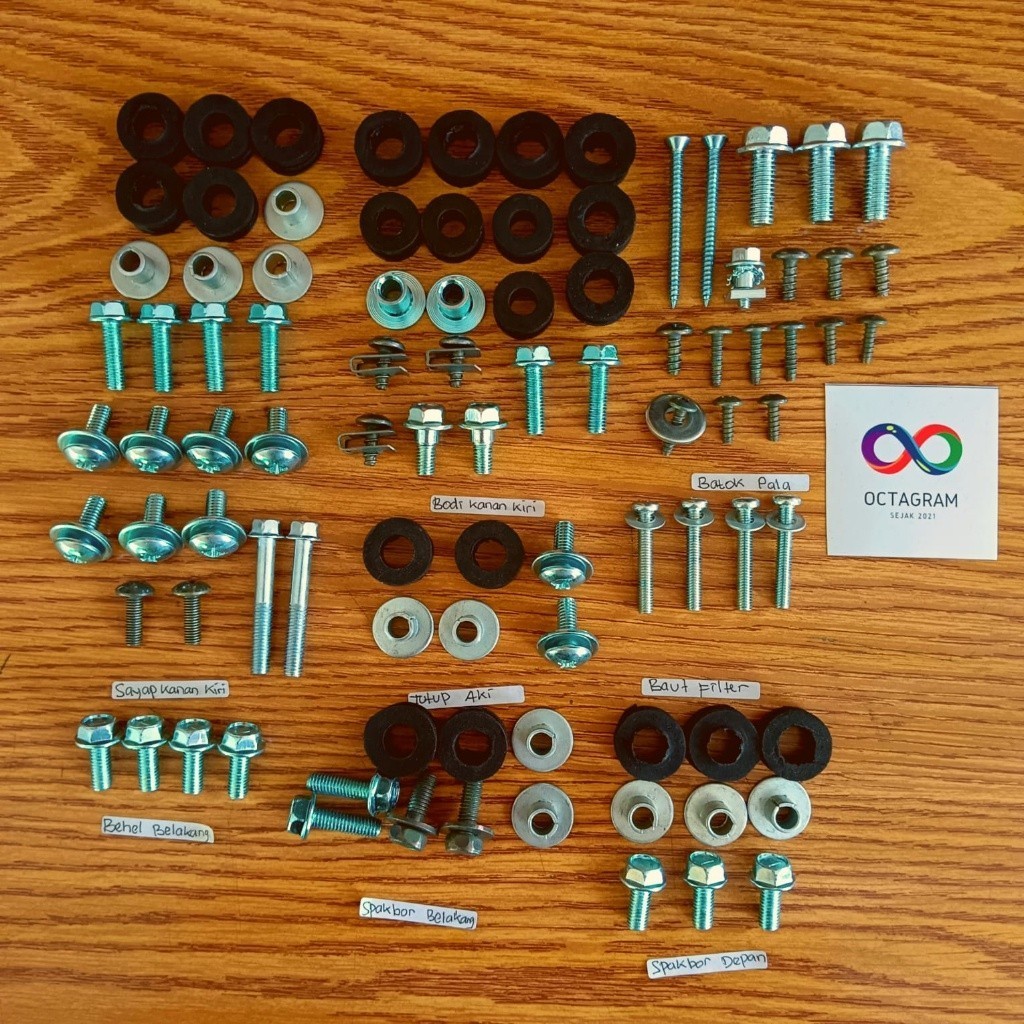 Baut Crypton Motor/ Baut Body Motor Crypton/Baut Lengkap Crypton / Yamaha Crypton Full Set/ Baut Yam