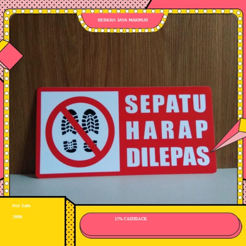 

stiker Sign label sepatu harap dilepas sticker tulisan sepatu harap dilepas anti air